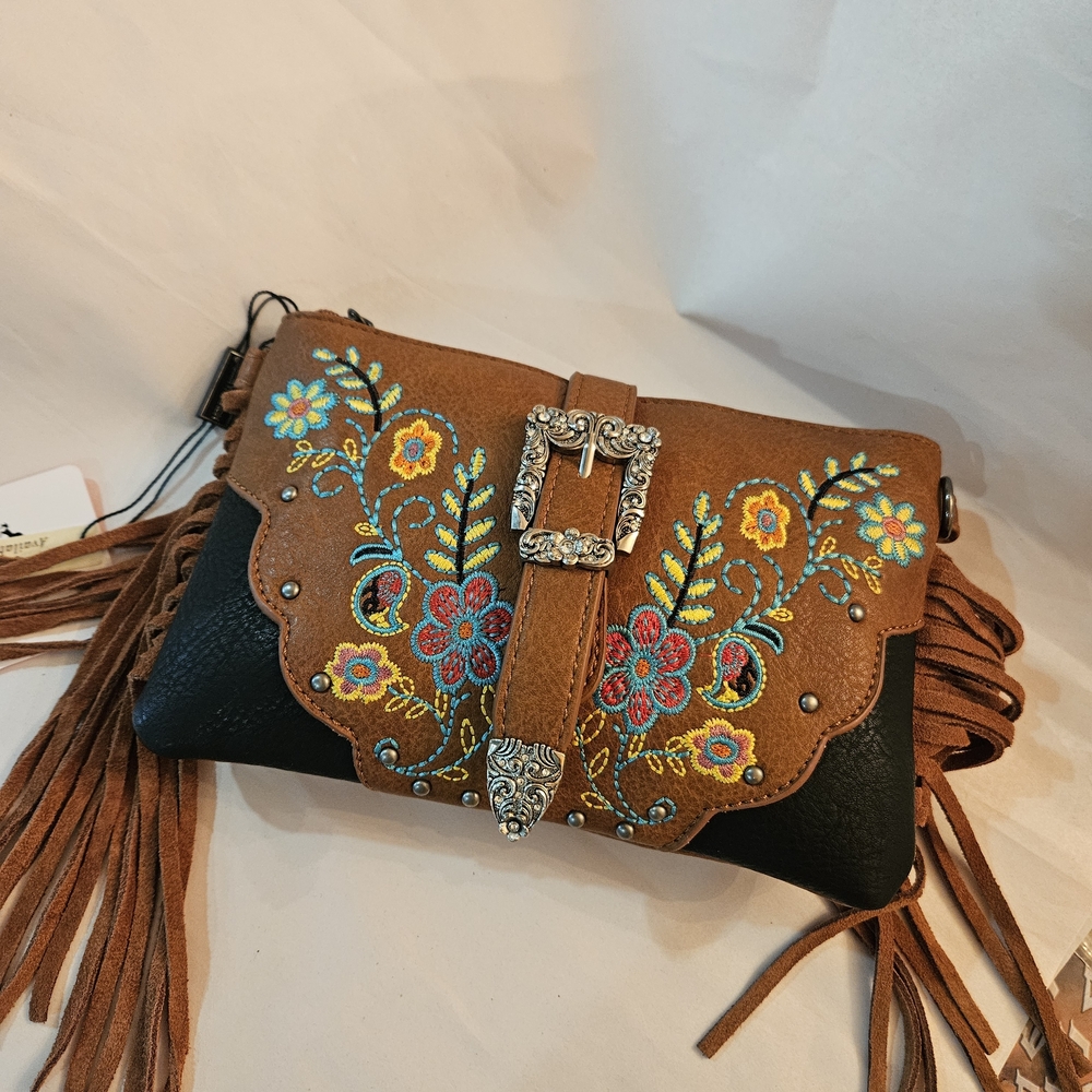 Embroidered Fringe Women Bag